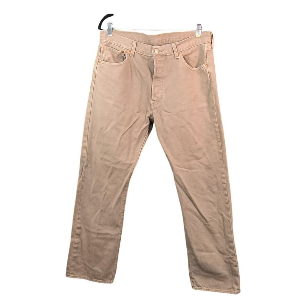 Levis Khaki Denim Jeans 501 34 x 29
